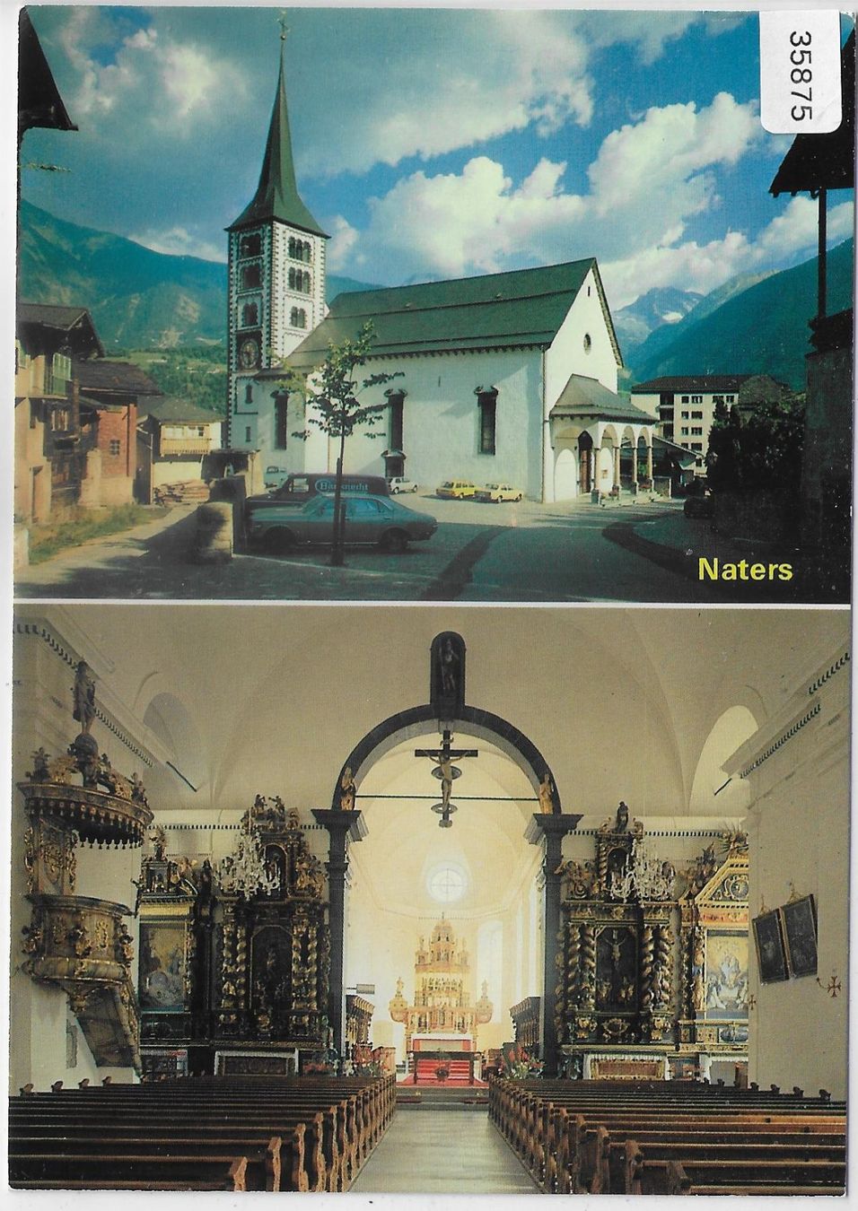 Cartoline postali: Naters - Pfarrkirche Sankt Maurizius – Usato da Ettingen venduto da Kartenplanet