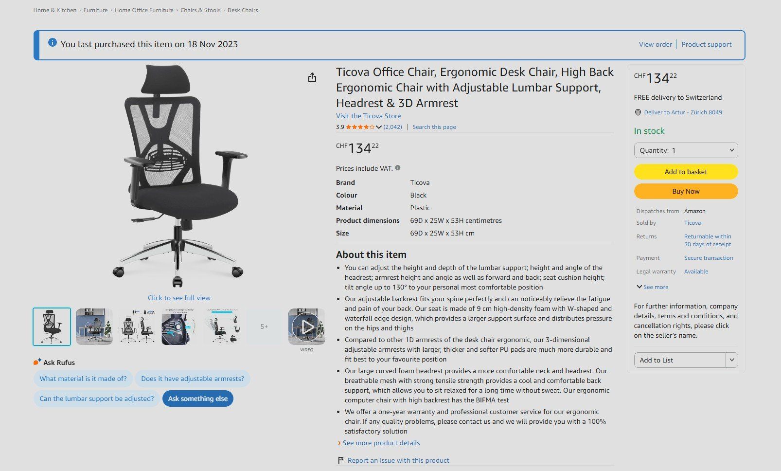 Sedie: Ticova Office Chair – Usato da Zürich venduto da amdecampos 5