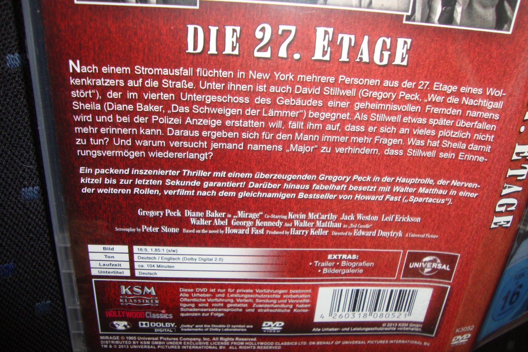 Tutti i DVDs: DIE 27. ETAGE mit GREGORY PECK - Top-Klassiker - ThrillerDVD – Usato da Bern venduto da carola31 1