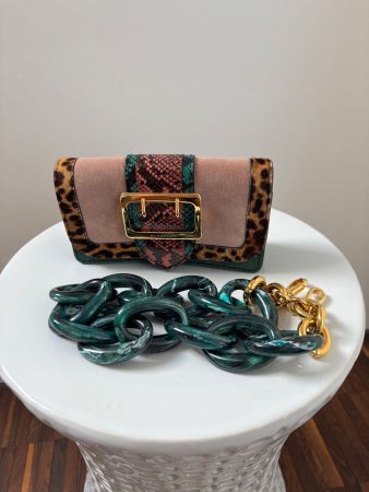 BURBERRY Umhängetasche Leder rosenholz, grüne mit Träger