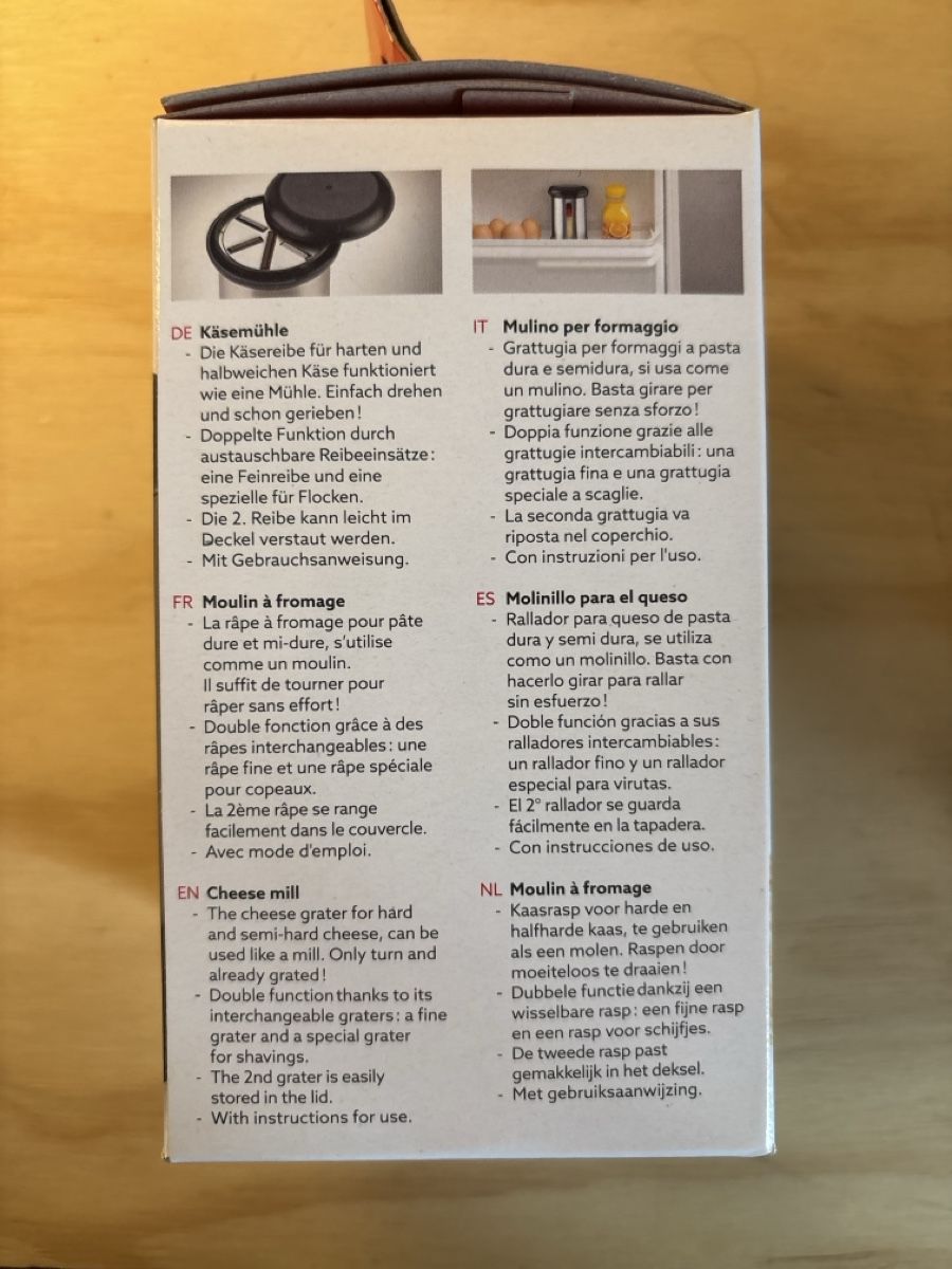 Cucine complete: MohA Râpe à fromage design suisse neuf – Nuovo e nell'imballaggio originale da La Tour-de-Peilz venduto da dim_v6qc 1