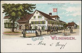 ZH Weiningen - Tram LSB - Lisebethli - Kutsche - Litho