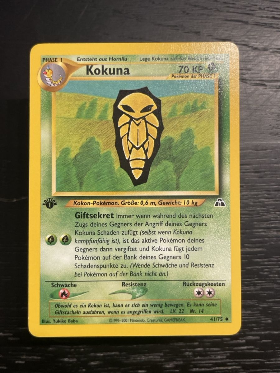 Pokémon Carte collezionabili: Pokemon Kokuna 41/75 1. edition neo – Usato da Hugelshofen venduto da Suimosa