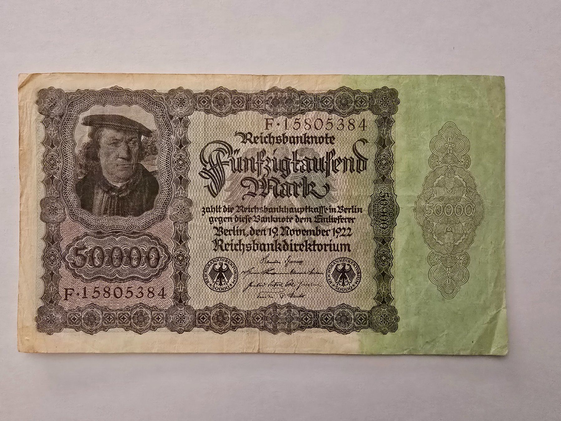 Banknoten: 50.000 Marks 1922 Reichsbanknote – Gebraucht aus Neuenhof von brasvarela