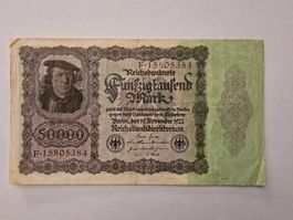 50.000 Marks 1922 Reichsbanknote