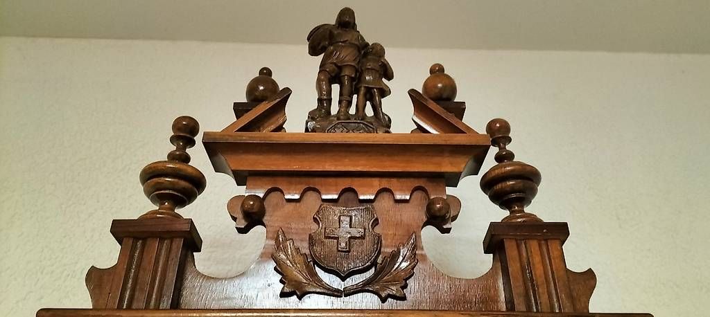 Orologi da terra & Orologi da parete: Regulator mit Schnitzerei Wilhelm Tell mit Schweizer Kreuz – Usato da Steinach venduto da Tsgweh 4