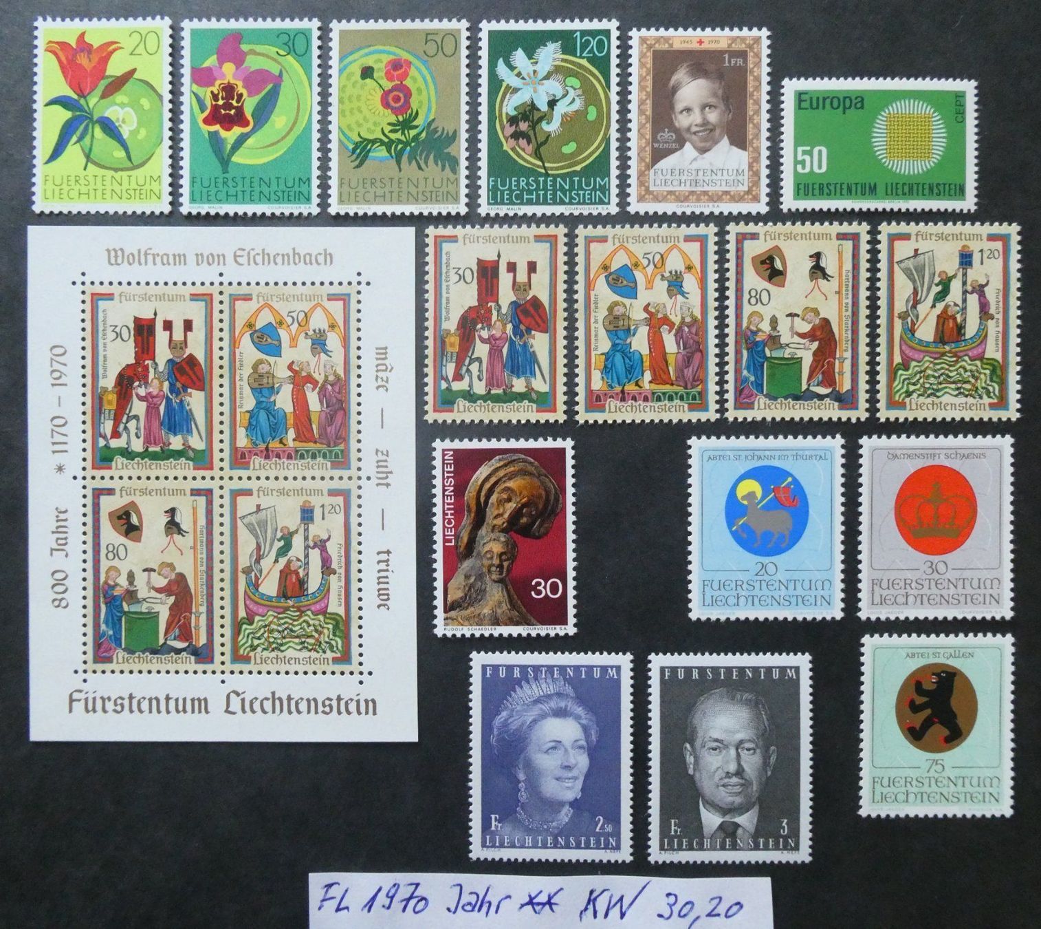 Tutti i francobolli: FL 1970 Jahr postfrisch zu 10% Katalog!! – Usato da Lausen venduto da Herbamare01