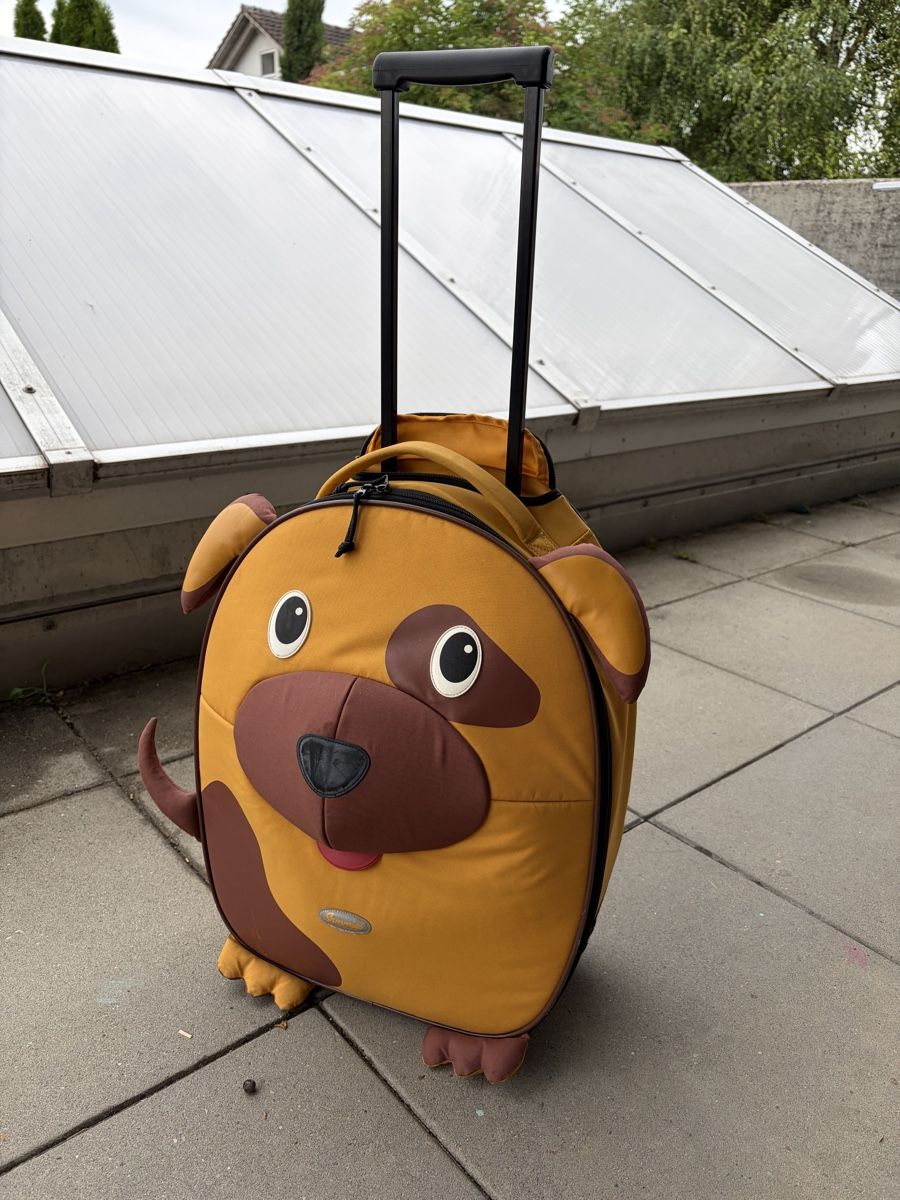 Valigie & Borse: Kinder Koffer Hund mit Rollen orange braun gebraucht – Usato da Büren an der Aare venduto da Tedu