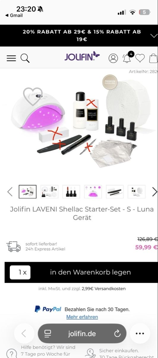 Künstliche Fingernägel: Jolifin Laveni Shellac Starter Set Luna – Gebraucht aus Zürich von kim_jf9z 7