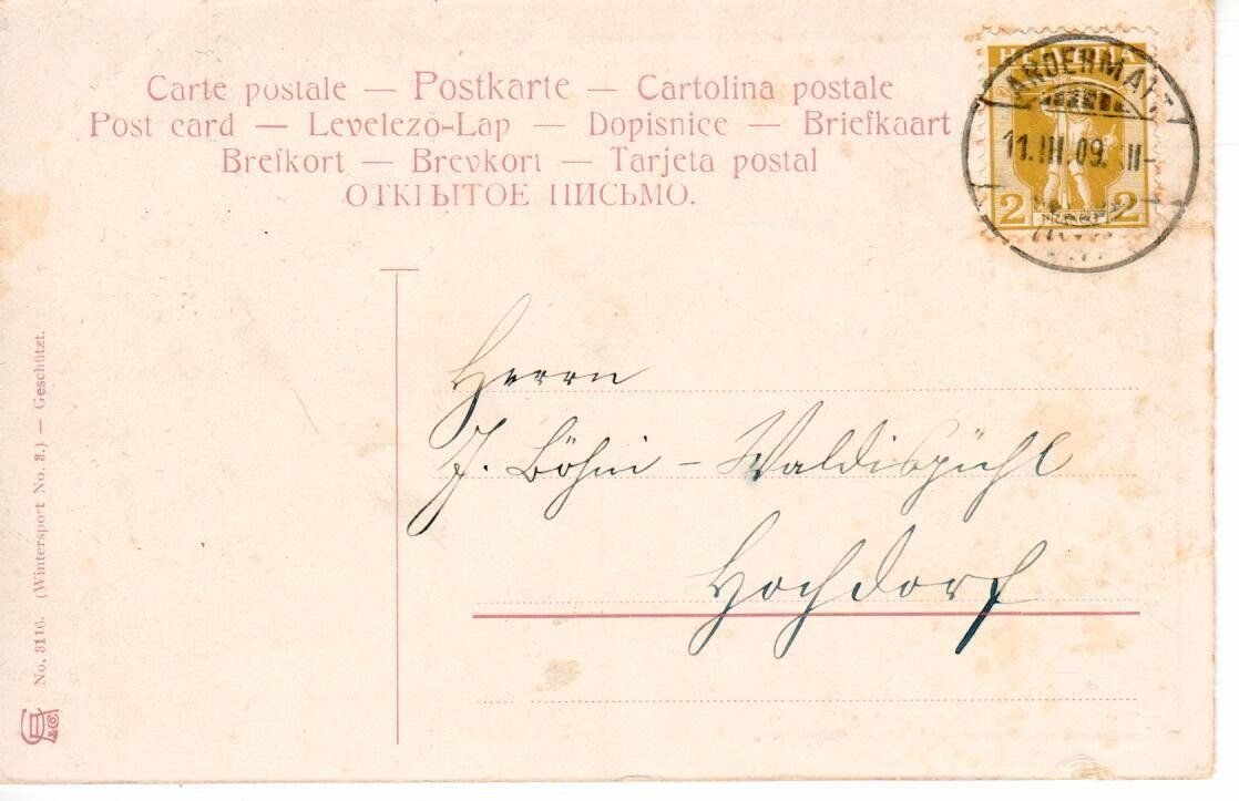 Cartes postales: Schlitten Plausch  1909 – D'occasion à Wolhusen par Curver9 1