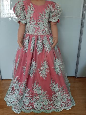 Traumhafte Blumenmädchen Brautjungfner Pink Kleid