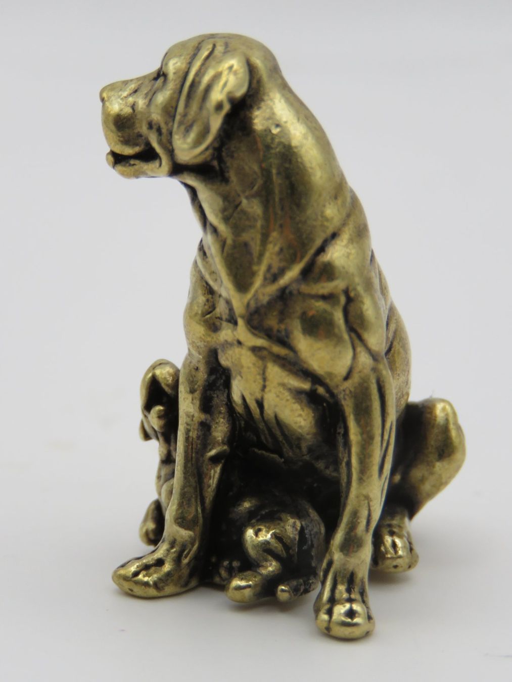 Statuette: LABRADOR mit WELPE - Messing Figur - Dekoration - 3x2cm – Nuovo e nell'imballaggio originale da Grenchen venduto da Yamahwildstar16 5