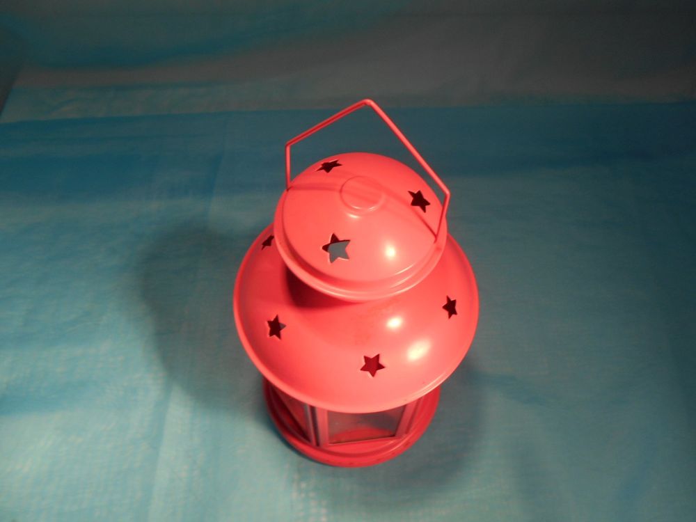 Laterne rosa Metall IKEA H: 22cm 3