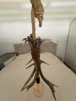 Lampe en bois de cerf véritable 