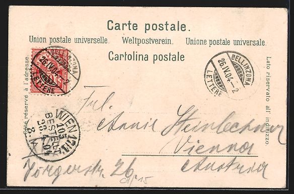 Cartoline postali: Bellinzona, Teilansicht mit Feste und Ba – Usato da Berlin venduto da bartko-reher 1