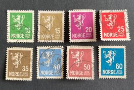 Norwegen, neuer Löwe (1926), 8 Werte #