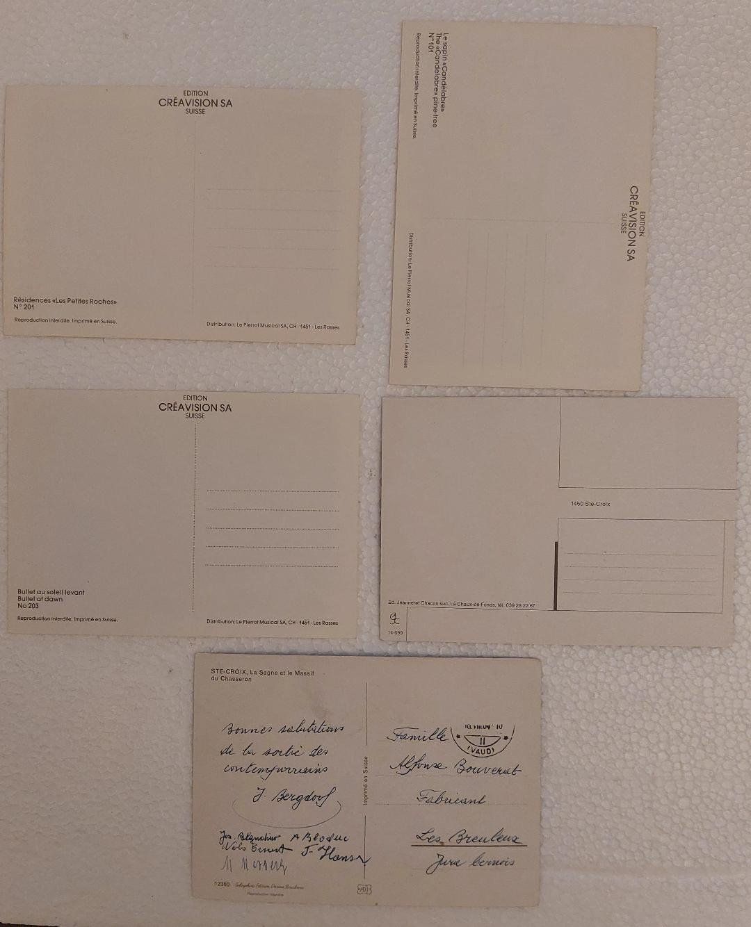 Cartoline postali: STE-CROIX  - Lot de 5 cartes – Usato da Delémont venduto da Domdom1 1