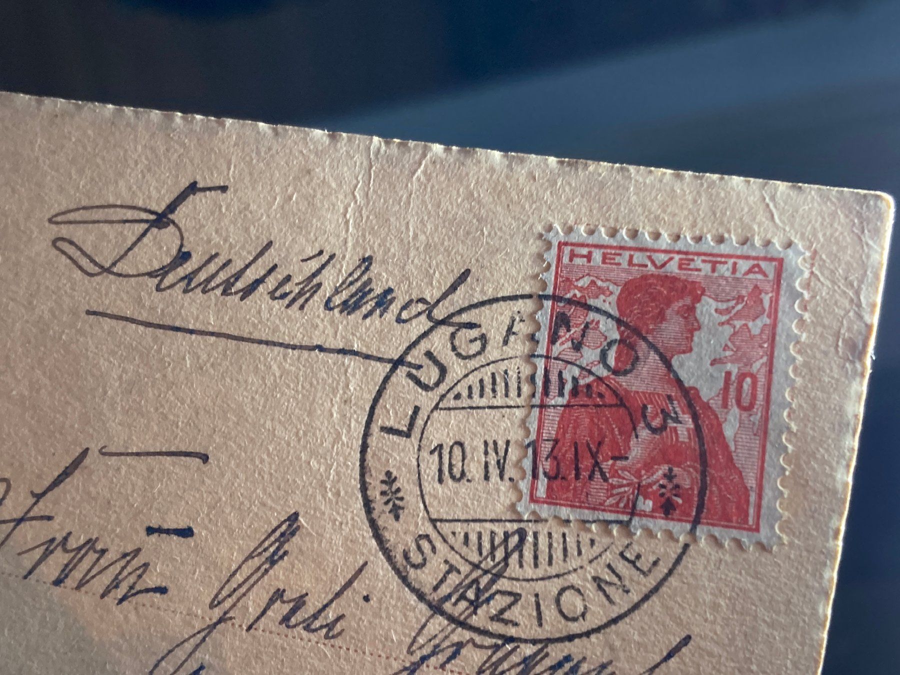 Ansichtskarten: Lugano, 1913, Gandria – Gebraucht aus Lenzburg von fh1 2