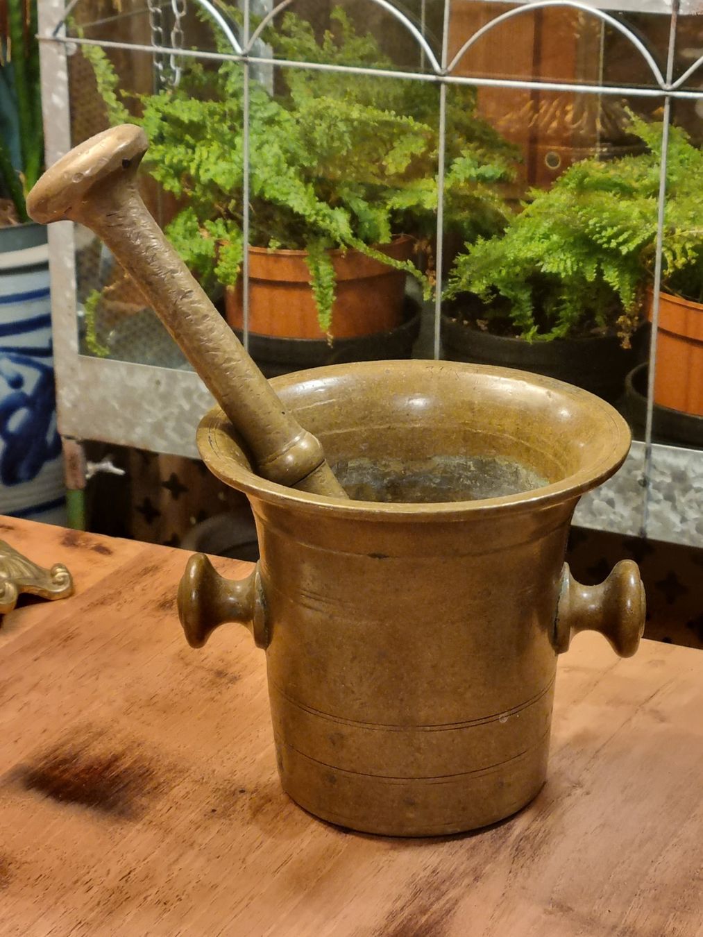 Altro per cucinare: Antiker Mörser Messing mit Stößel massiv – Usato da Scharnachtal venduto da devin03 1