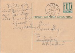 Postkarte 1961 an die Armenpflege Niederdorf BL