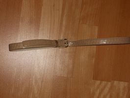 Neuw. Gürtel Kunstleder mit Krokoprägung - beige - 100 cm