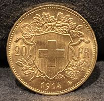 Goldvreneli 20 chf 1914 B