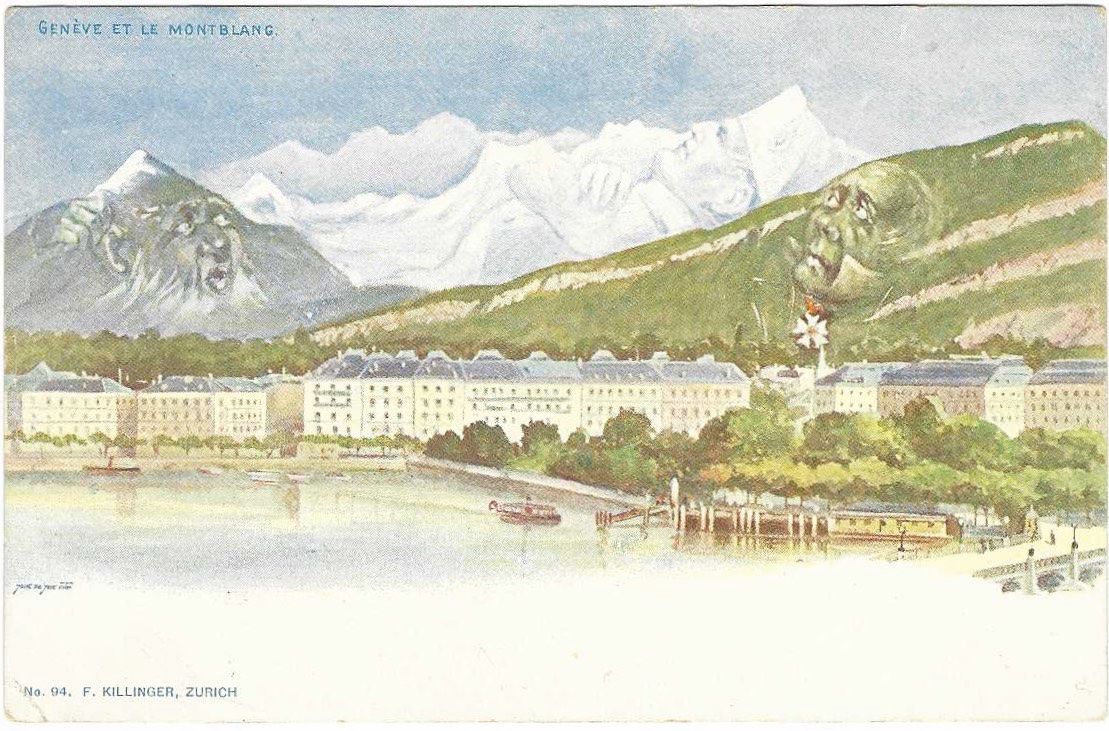 Cartoline postali: Killinger 94 Genève et le Mont Blanc – Usato da Brenles venduto da hello1063