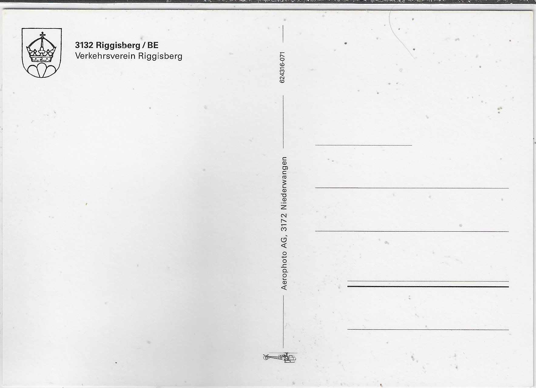 Cartoline postali: Flugaufnahme - Riggisberg – Usato da Ettingen venduto da Kartenplanet 1