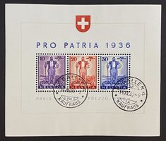 PRO PATRIA BLOCK 1936 ⦿ *ST. GALLEN*