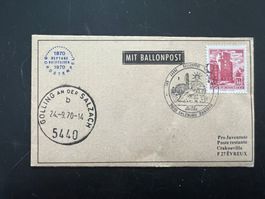 Kleinbrief Ballon 1970 mit Vignette Golling Salzburg (G1110)