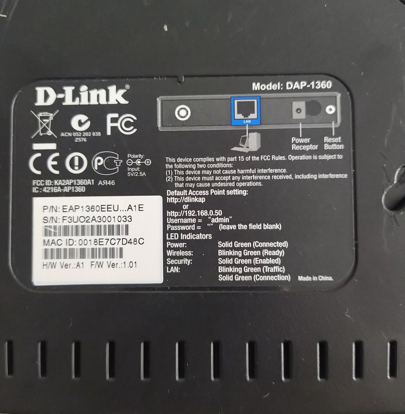 WiFi: D-Link DAP-1360 WLAN Repeater Extender – Usato da Lachen SZ venduto da Wba47 2