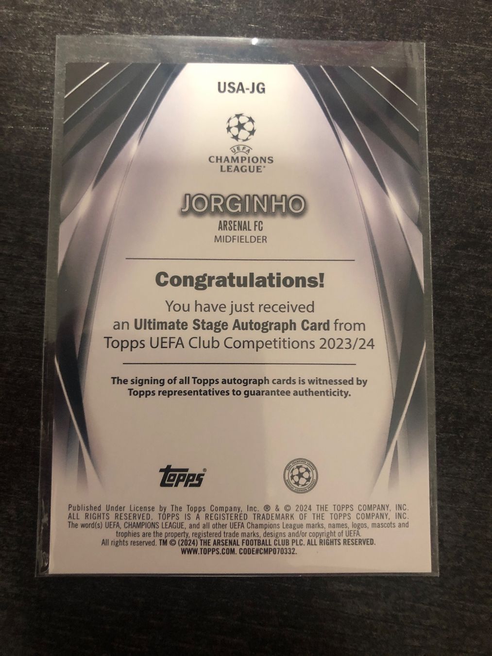 Topps Carte collezionabili: Topps Flagship Jorginho Arsenal Autogramm – Usato da Wangenried venduto da Garagara 1