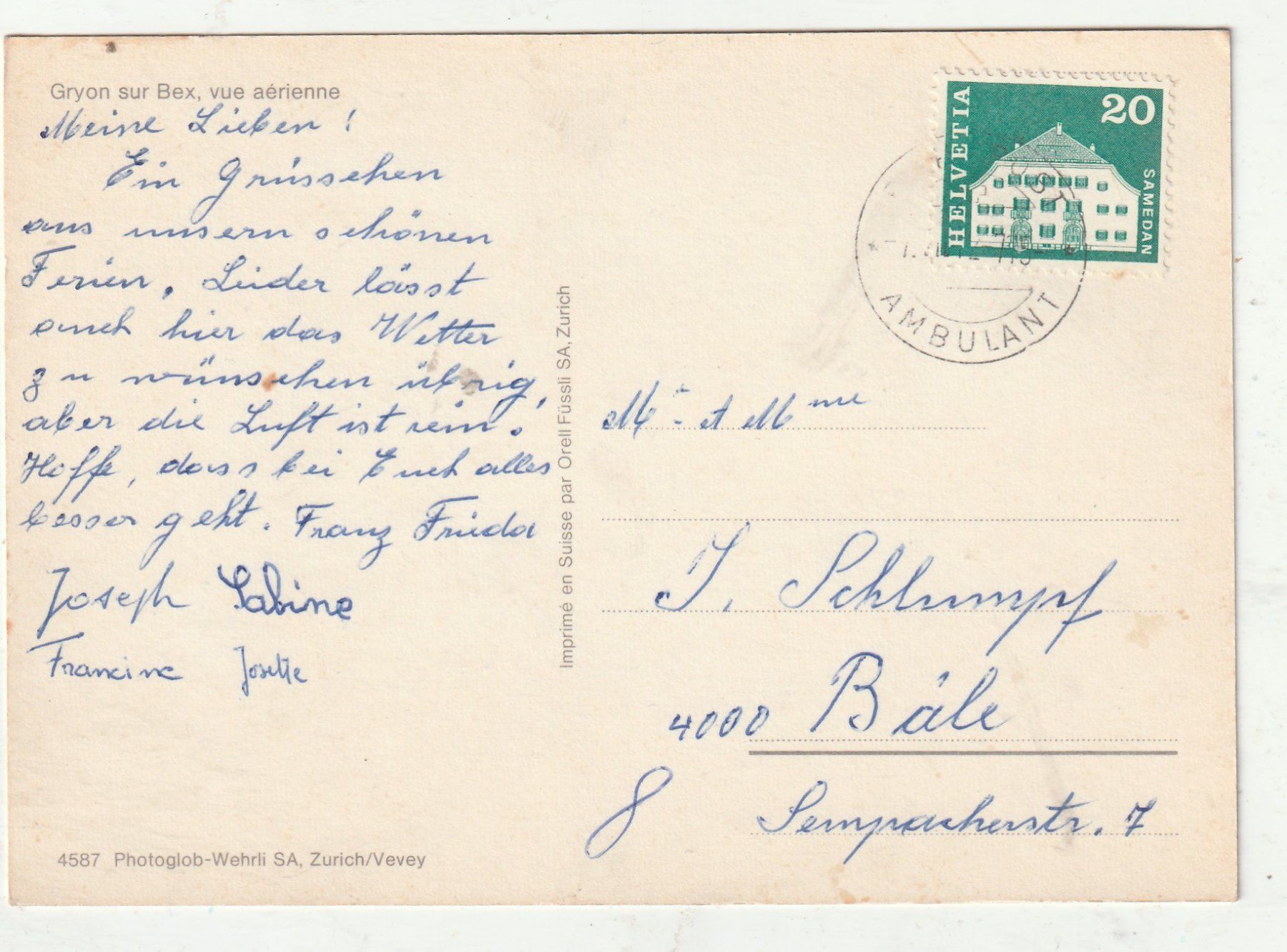 Cartoline postali: Gryon sur Bex – Usato da Lumbrein venduto da made02 1