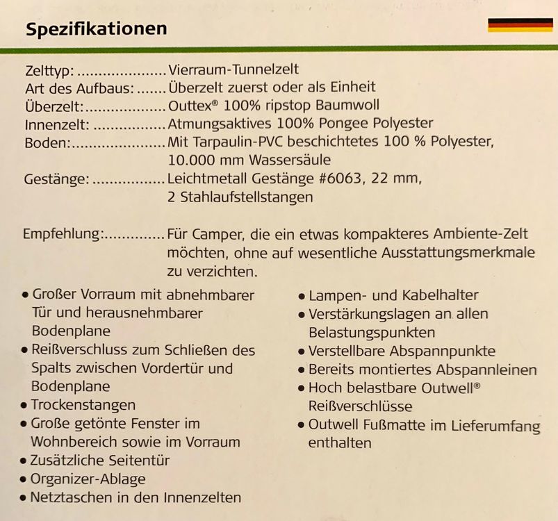 Outwell Zelte: Outwell Niagara Falls, robustes 5 P. Baumwollzelt, neuwertig – Gebraucht aus Bern von mamu113 3