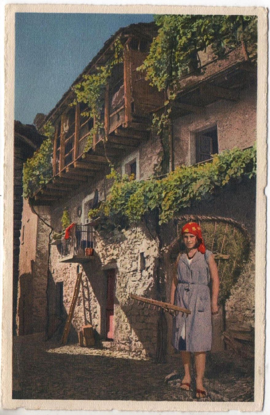 Cartes postales: MORCOTE Frau mit Rückentrage – D'occasion à Jona par philajona