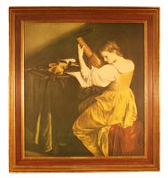 Michelangelo, die Lautenspielerin, 72 x 79 cm mit Rahmen