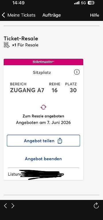Biglietti: Linkin Park From Zero 2026 Letzigrund Ticket – Usato da Zürich venduto da voegtlin.mark 1
