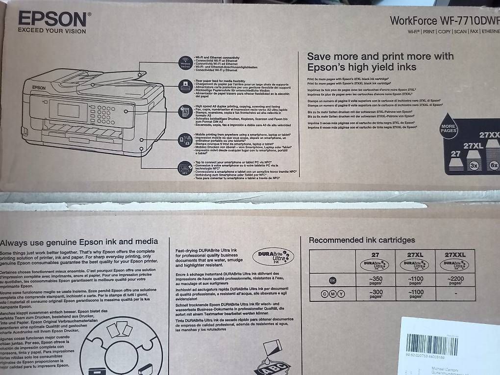 Drucker: Tintenstrahldrucker EPSON WorkForce WF-7710DWF – Gebraucht aus Altdorf UR von sportlife 1