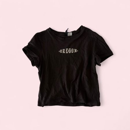 crop top croped shirt baby tee schwarz print