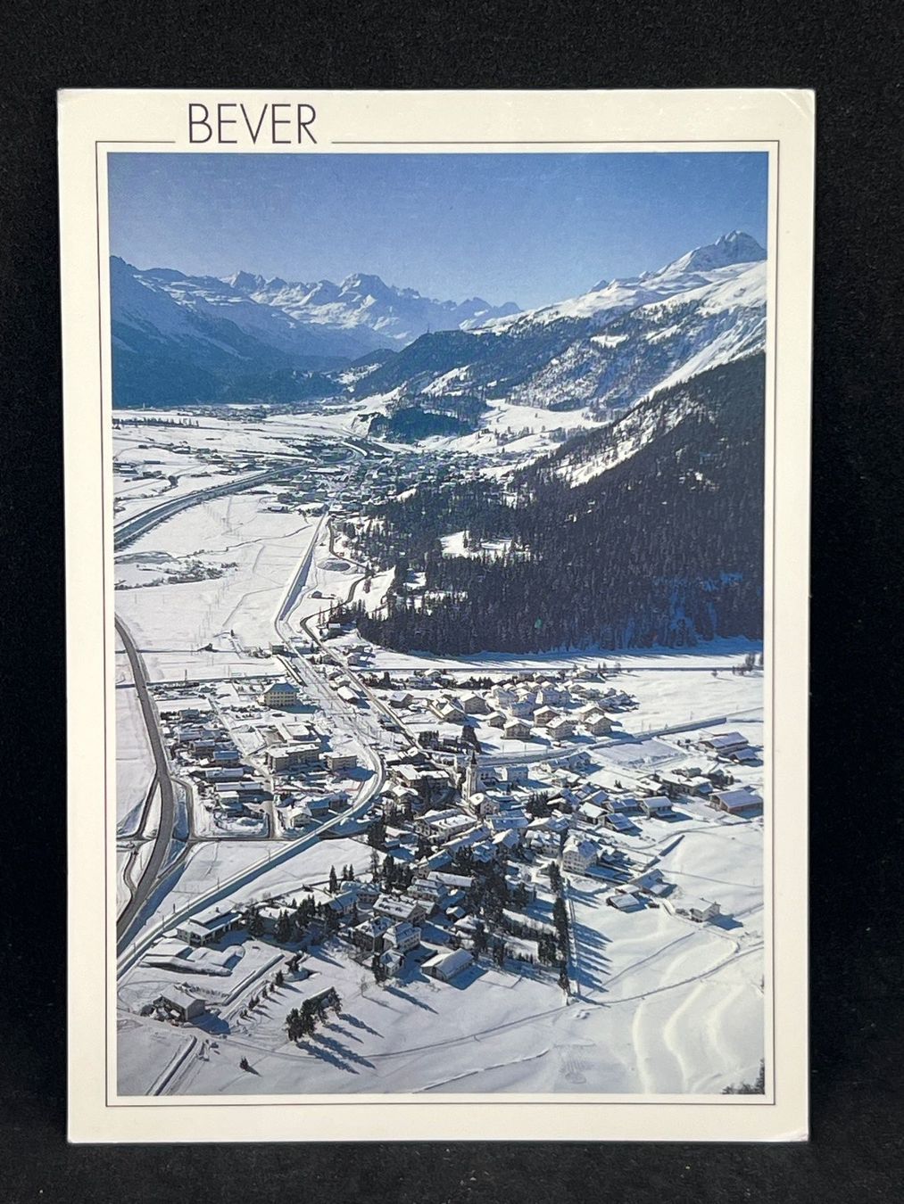 Cartoline postali: Bever, Samedan, Celerina, St. Moritz, Piz la Margna, Engadin – Usato da Widnau venduto da Brusi9