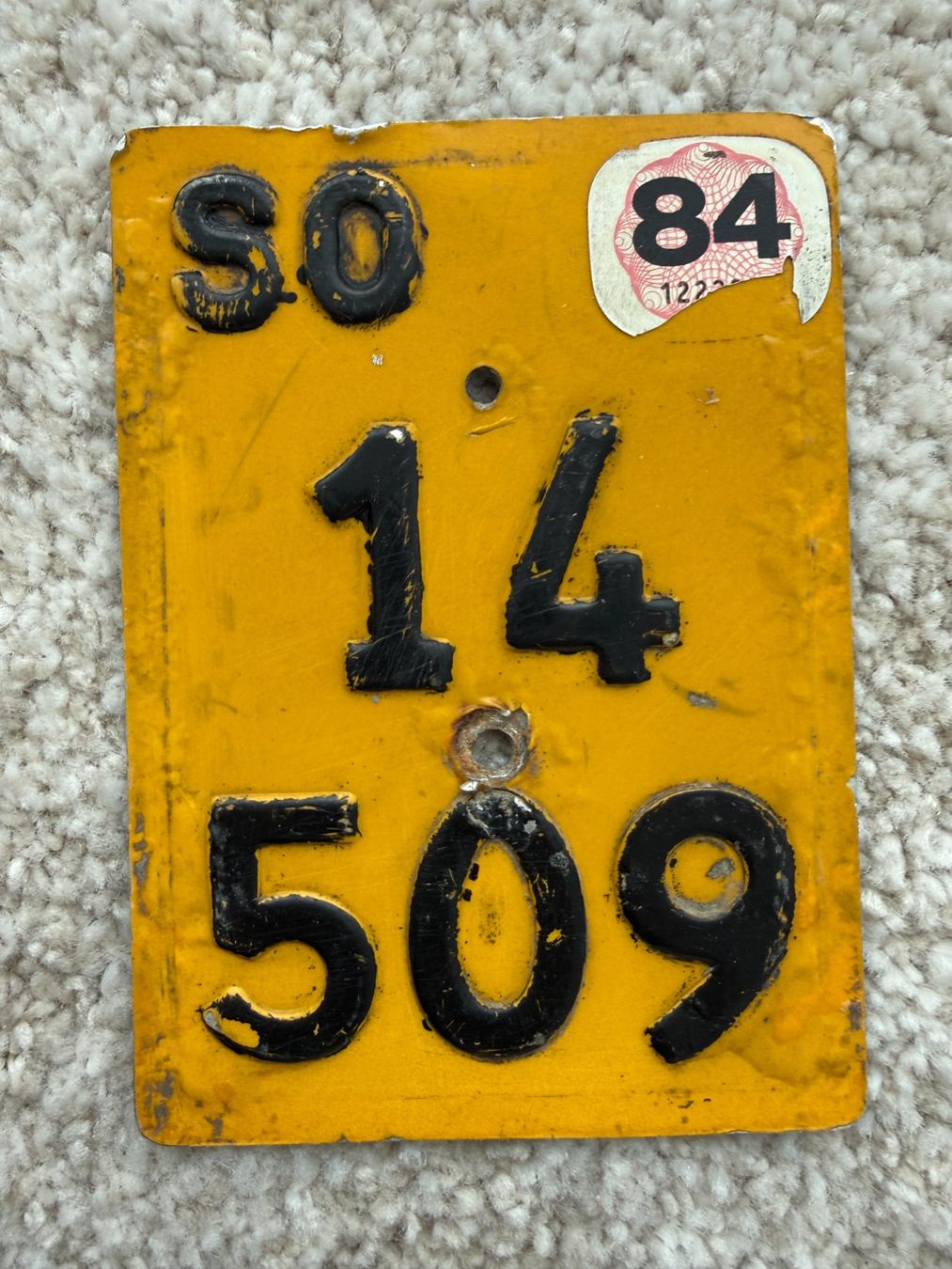 Insegne: Mofanummer Solothurn SO 14509 von 1984 – Usato da Niederwil AG venduto da PlateSale19