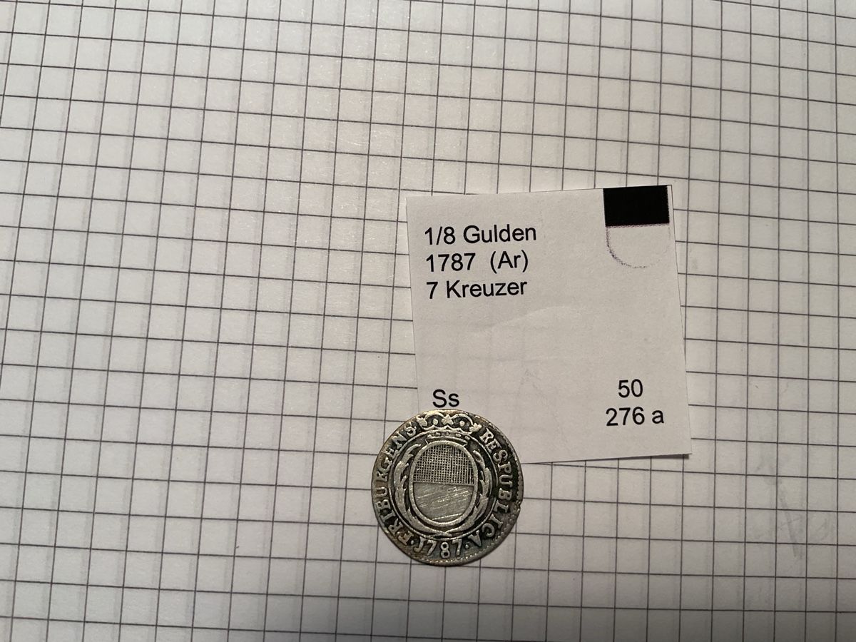 Tutti le monete: Freiburg 1/8 Gulden – Usato da Ursenbach venduto da tho_8s6p