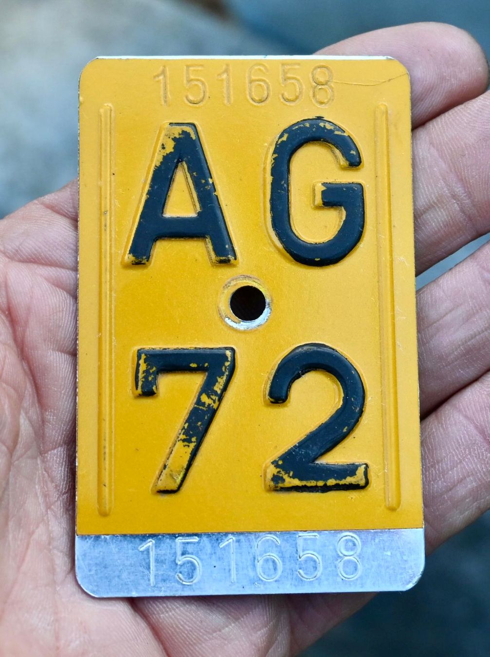 Insegne: Mofanummer AG 72 von 1972 - AARGAU – Usato da Pfaffhausen venduto da mono_rec