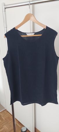 Dunkelblaues Seiden-Top Gr. 44 Sommer Top elegant