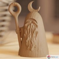 Moonwood Guardian – Enchanting Wizard Figurine - 3D Printed