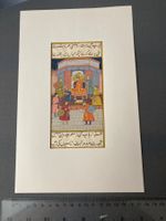 Indische Mogul-Miniatur – Kaiser Aurangzeb auf dem Thron