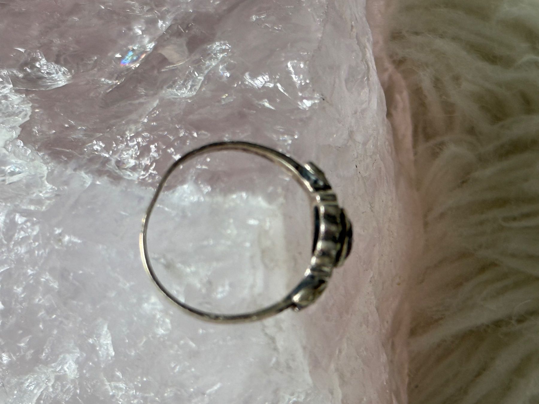 Anelli: Vintage Silberring 925 Herz mit rotem Stein – Usato da Istighofen venduto da Ringparadies 3