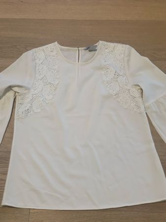 Elegant white lace blouse, size 12 (H&M) for women