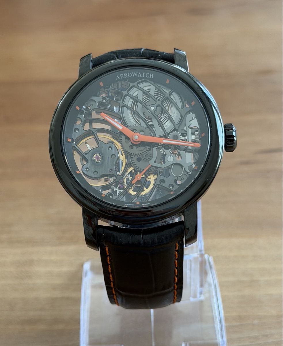 Aerowatch Orologi: Aerowatch Skeleton Handaufzug 45mm – Usato da Embrach venduto da watchesandlighters