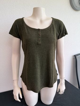 DIESEL – T-shirt vert en maille légère – Taille S